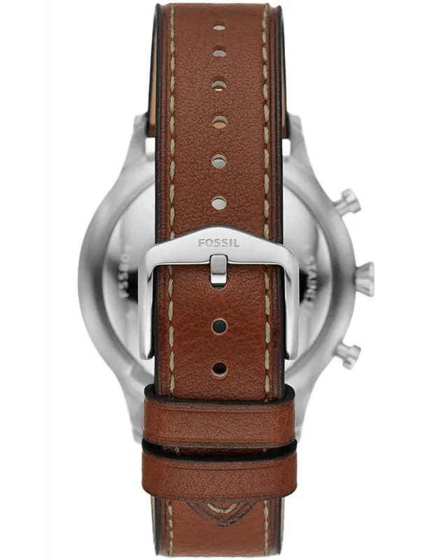 Fossil Retro Pilot Chronograph Brown Leather Men's Watch FS5809