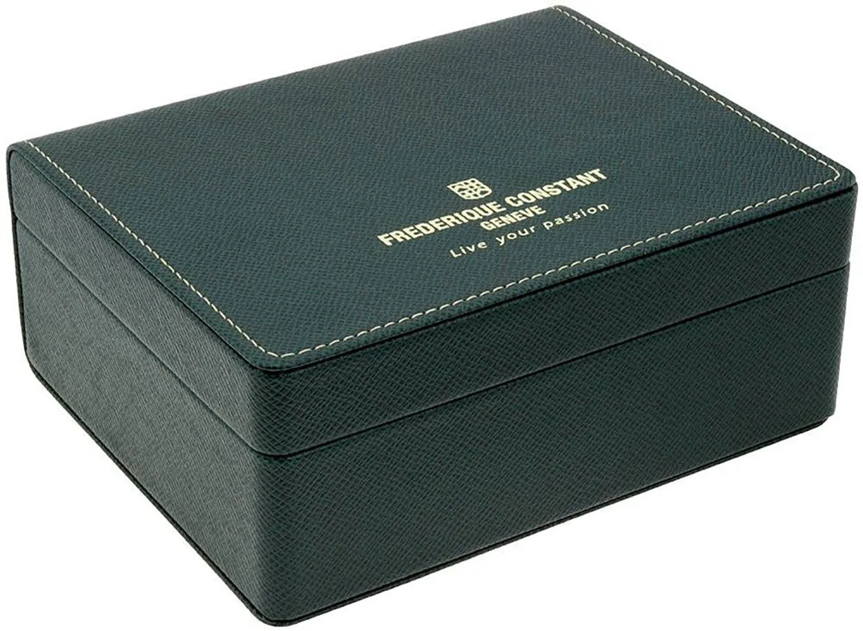 Frederique Constant Persuasion Classics Business Timer Moonphase Day/Date Black Leather Mens Watch FC-270SW4P6