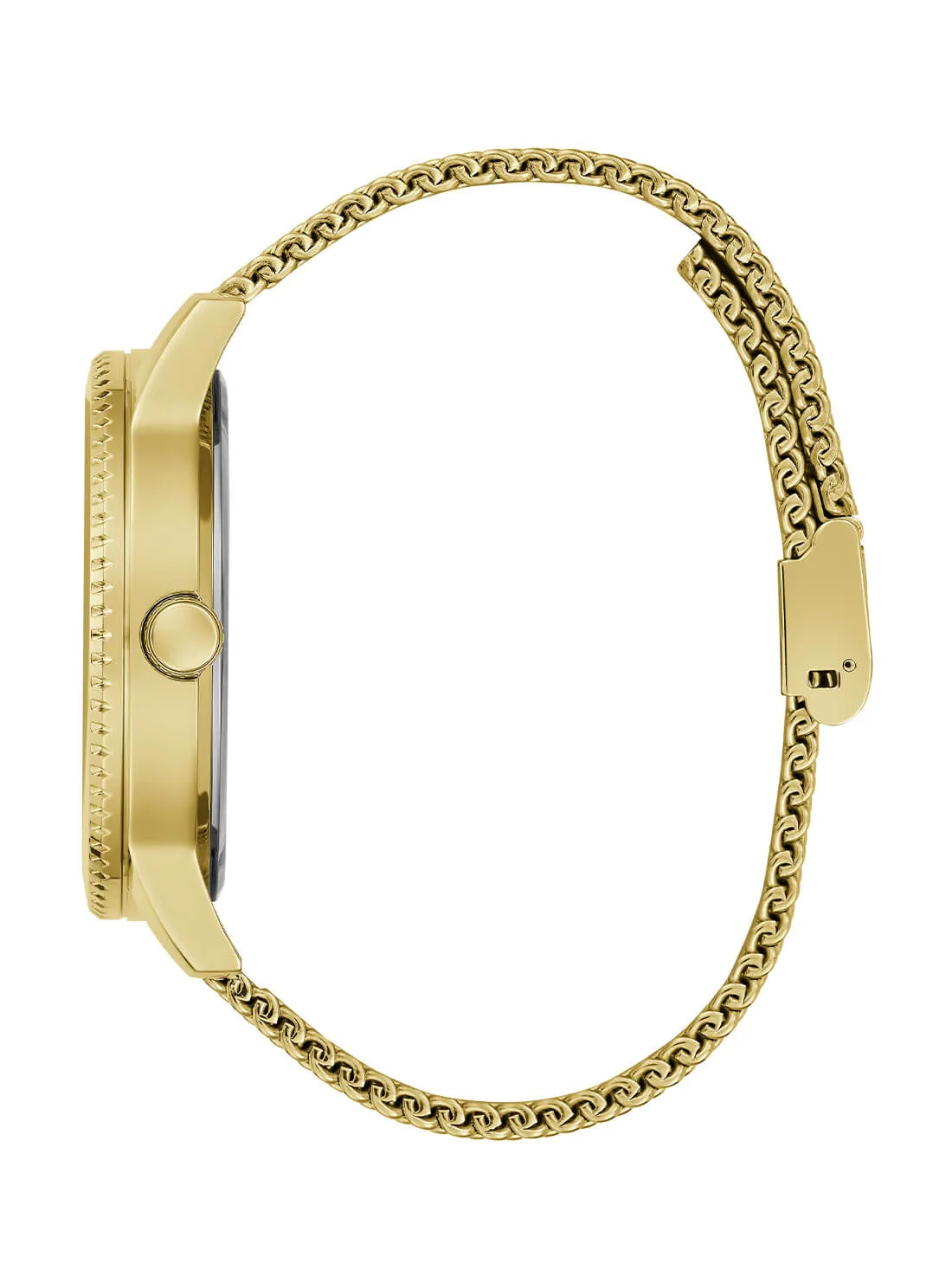 Gold Monarch Black Lion Mesh Watch