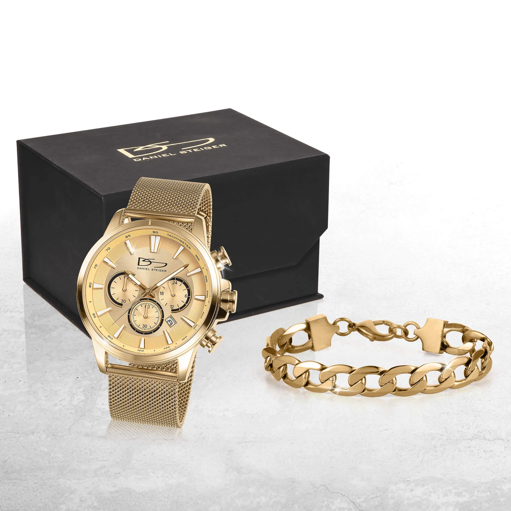 Golden Signature Watch & Bracelet Gift Set