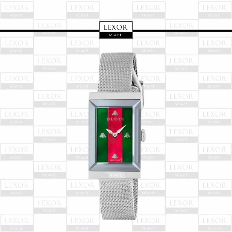 Gucci YA147401 G-Frame Stainless Steel Mesh Strap Women Watches