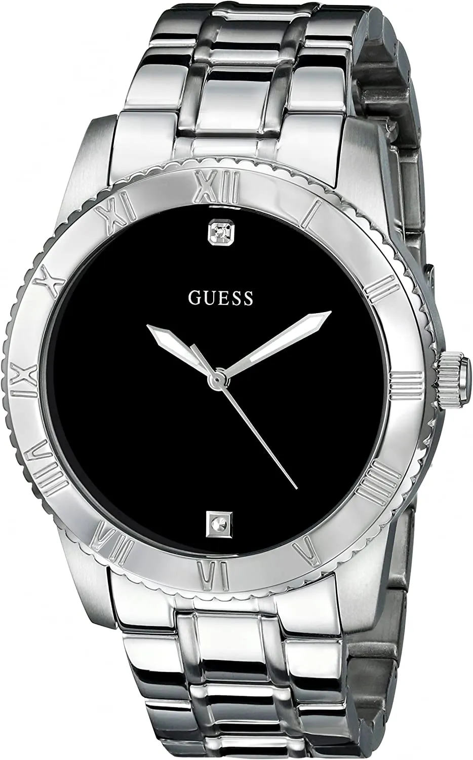 Guess Minimal Black Dial Silver Men's Watch W0416G1