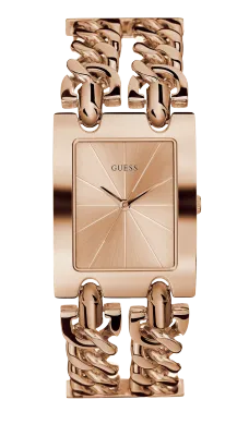 Guess U1117L3 Mod Heavy Metal Rose Gold Stainless Steel Chain Strap Women Watches
