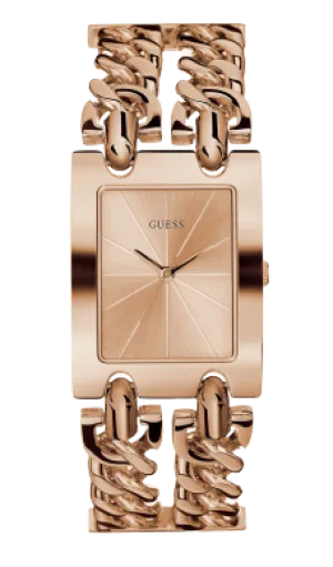Guess U1117L3 Mod Heavy Metal Rose Gold Stainless Steel Chain Strap Women Watches