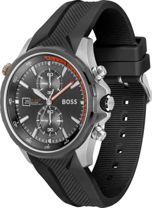 Hugo Boss Globetrotter Black Silicone Men's Watch 1513931