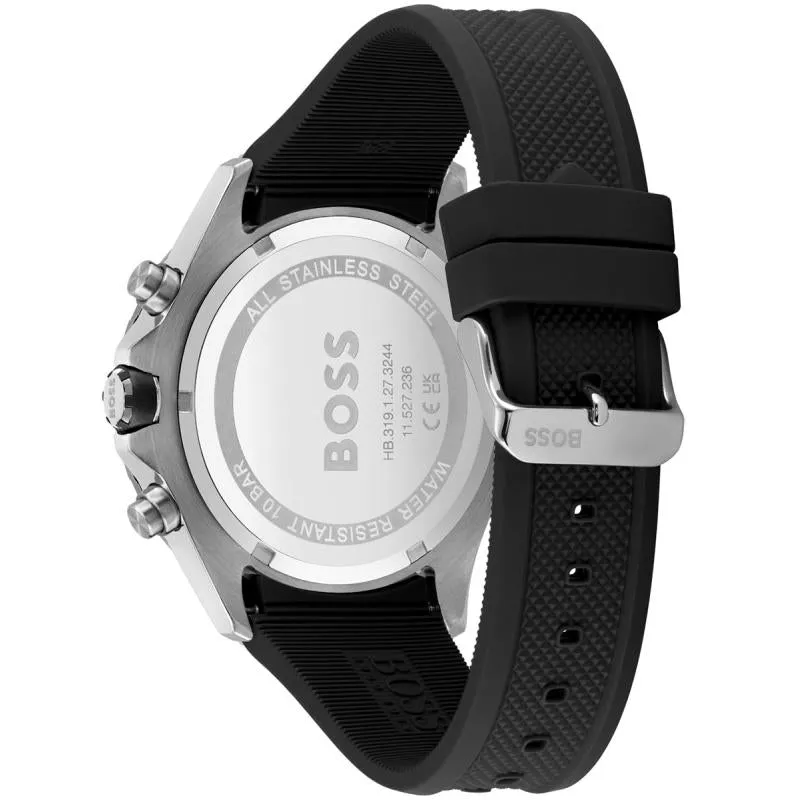 Hugo Boss Globetrotter Black Silicone Men's Watch 1513931