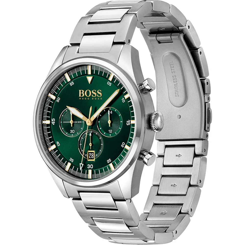 Hugo Boss Pioneer Green Dial Chronograph Men's Watch 1513868