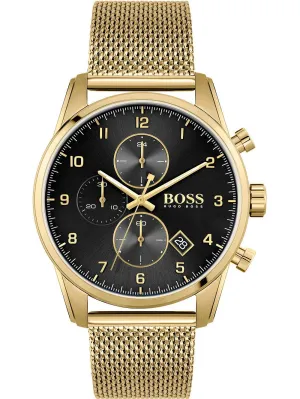 Hugo Boss Skymaster Gold Mesh Men's Watch 1513838