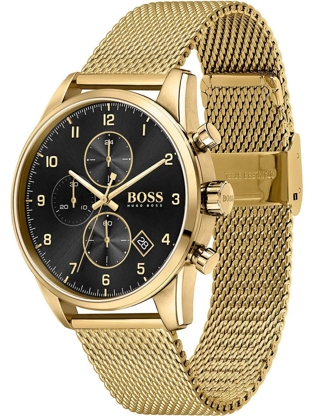 Hugo Boss Skymaster Gold Mesh Men's Watch 1513838