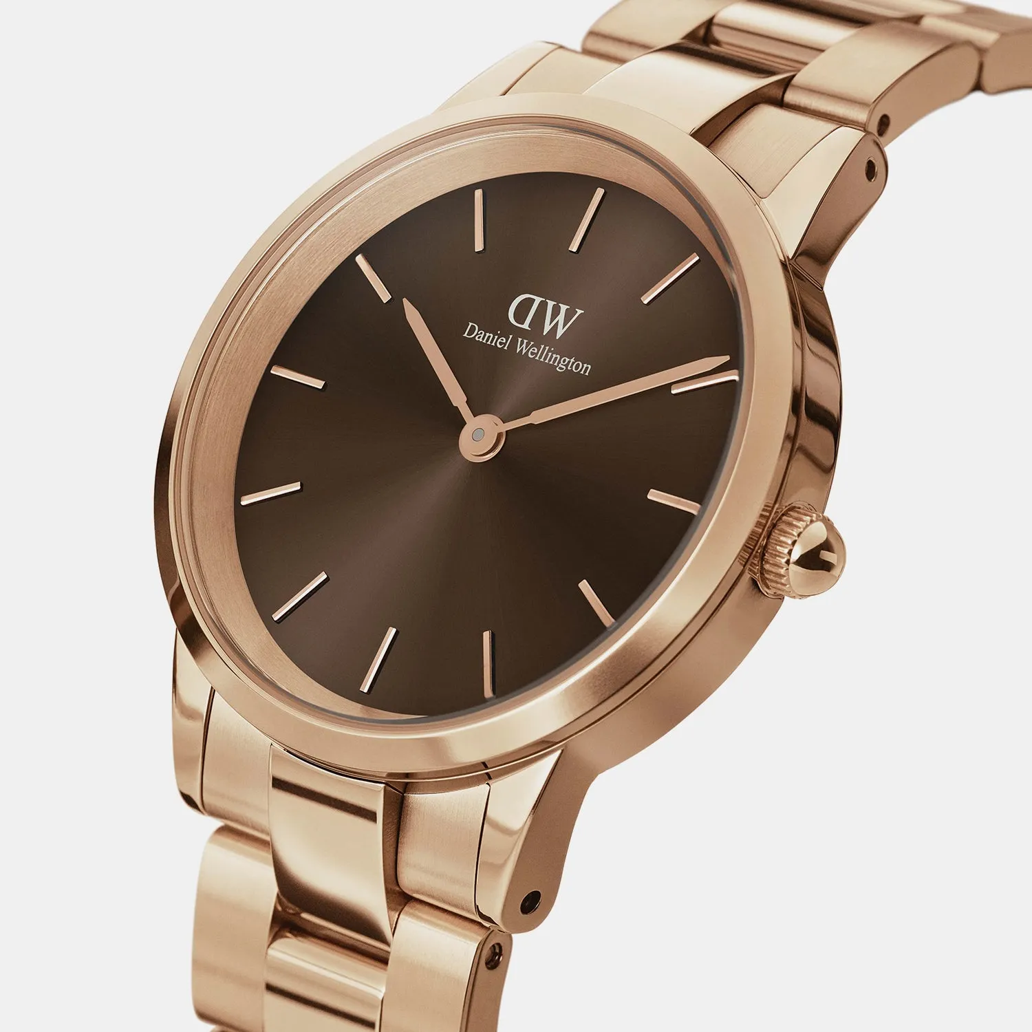 Iconic Women Brown Analog Stainless Steel Watch DW00100461K
