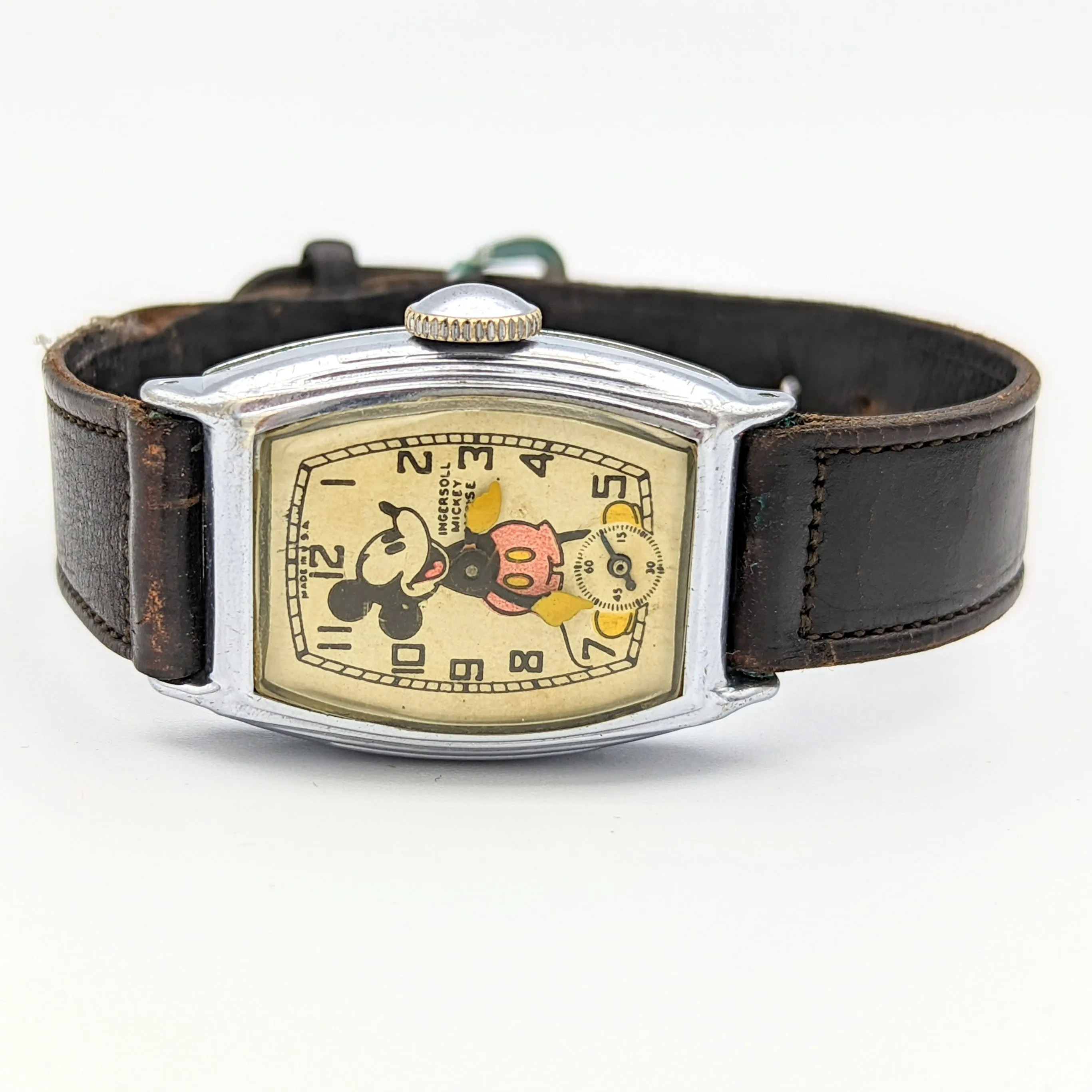 Ingersoll MICKEY MOUSE Wristwatch U.S.A. Made 1930's Disney Watch