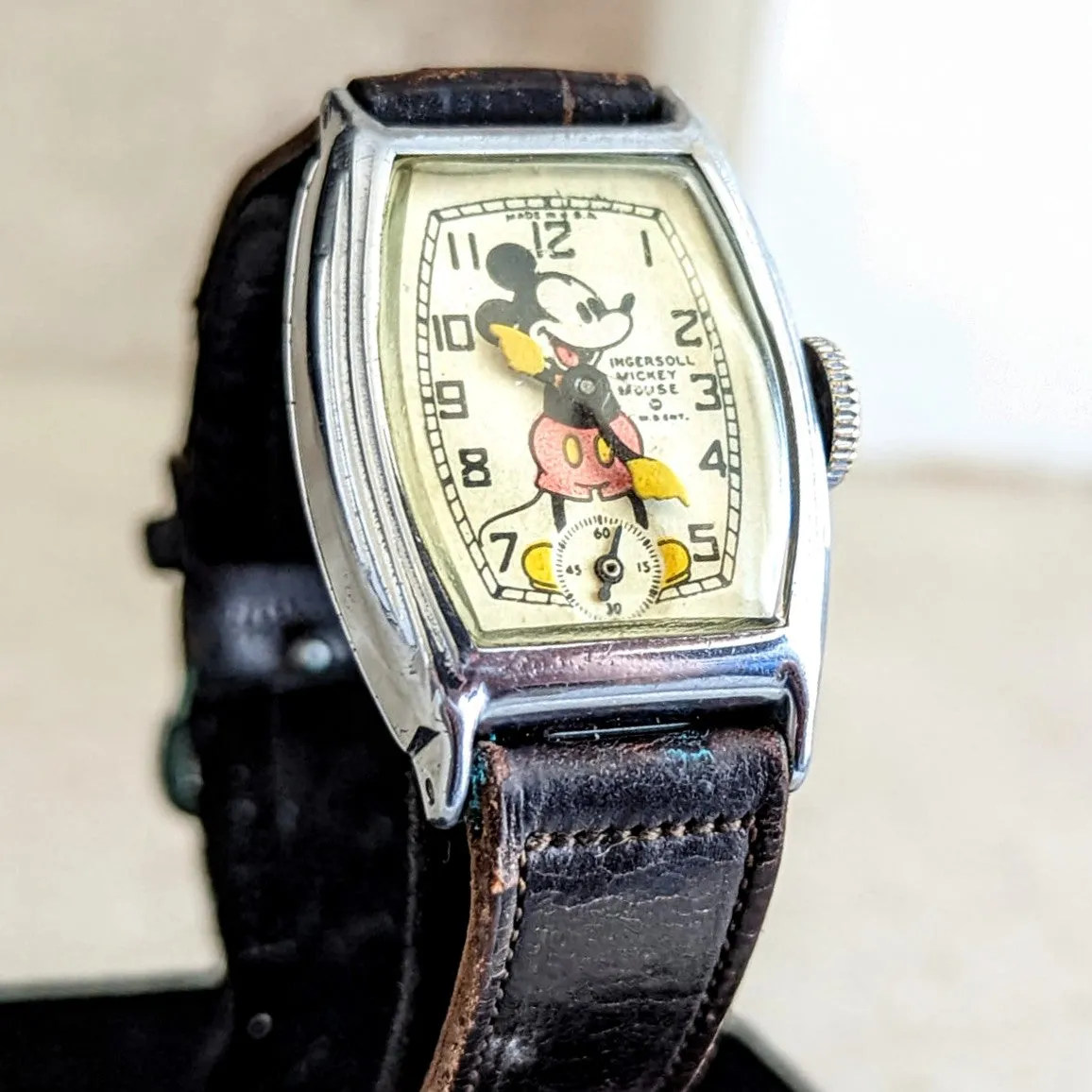 Ingersoll MICKEY MOUSE Wristwatch U.S.A. Made 1930's Disney Watch