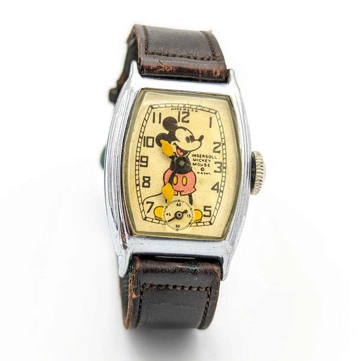 Ingersoll MICKEY MOUSE Wristwatch U.S.A. Made 1930's Disney Watch