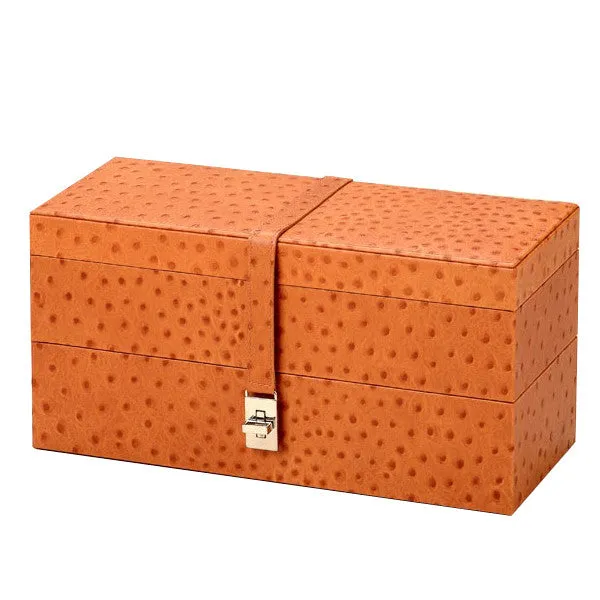 KEOPE DOUBLE WATCH CASE OSTRICH HONEY