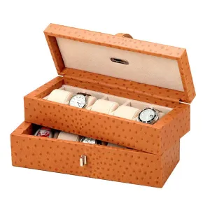 KEOPE DOUBLE WATCH CASE OSTRICH HONEY