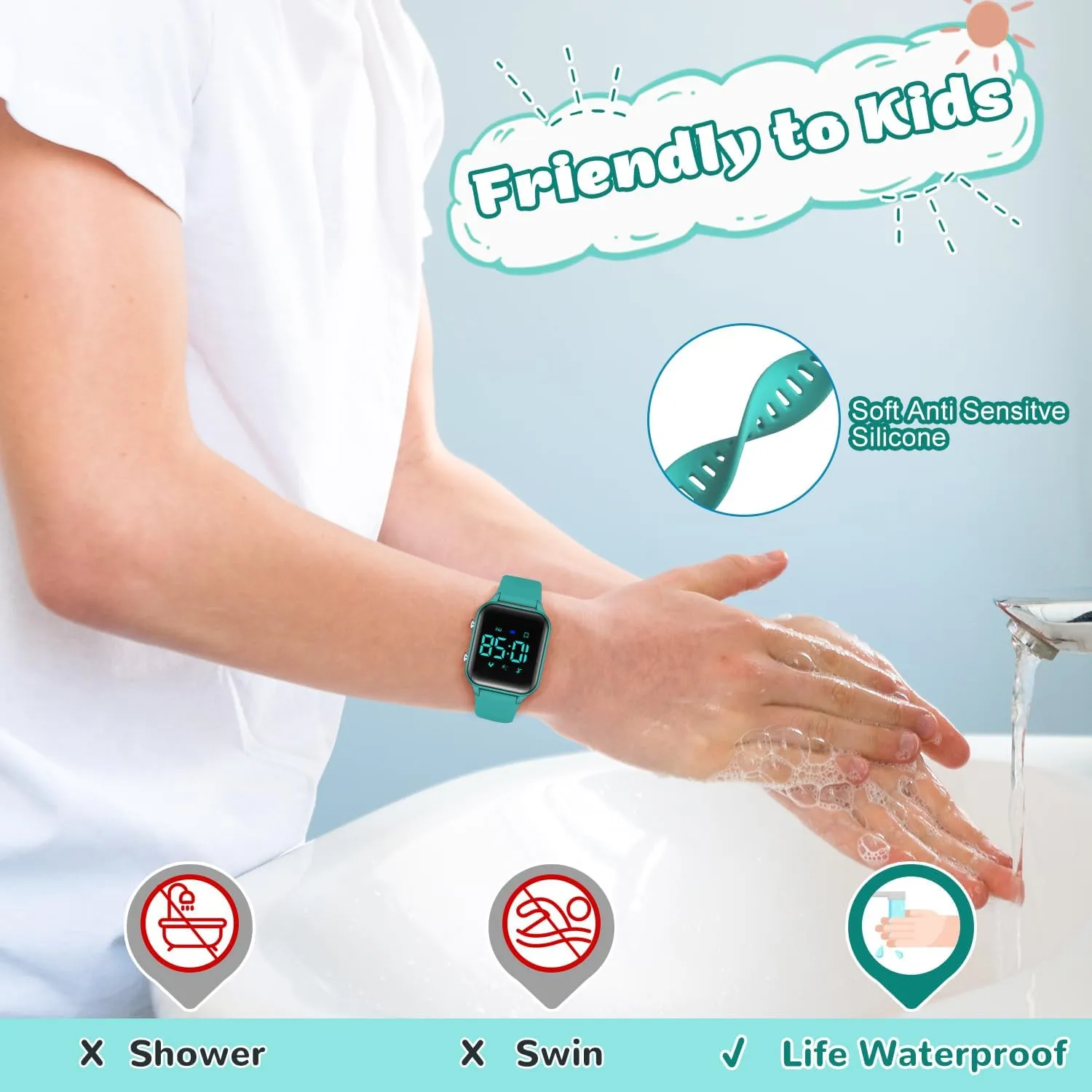 L LAVAREDO Waterproof Kids Digital Watches for Boys Girls,Sport Watch with Pedometer Stopwatch Vibration Alarm for Ages 5-13,No App Fitness Tracker Watch for Kids Teens Birthday Christmas Gifts