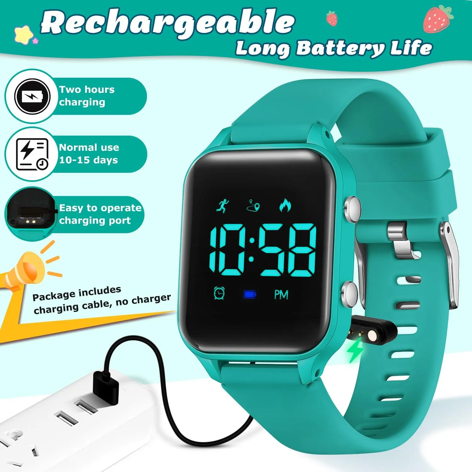 L LAVAREDO Waterproof Kids Digital Watches for Boys Girls,Sport Watch with Pedometer Stopwatch Vibration Alarm for Ages 5-13,No App Fitness Tracker Watch for Kids Teens Birthday Christmas Gifts