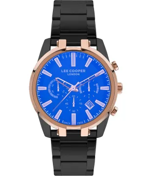 Lee Cooper  Men's Watch Blue Dial Black Metal Strap, LC07651.450