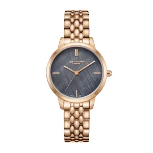 Lee Cooper Women's 33 MM Rose Gold Analog Metal Strap Watch – LC07941.450