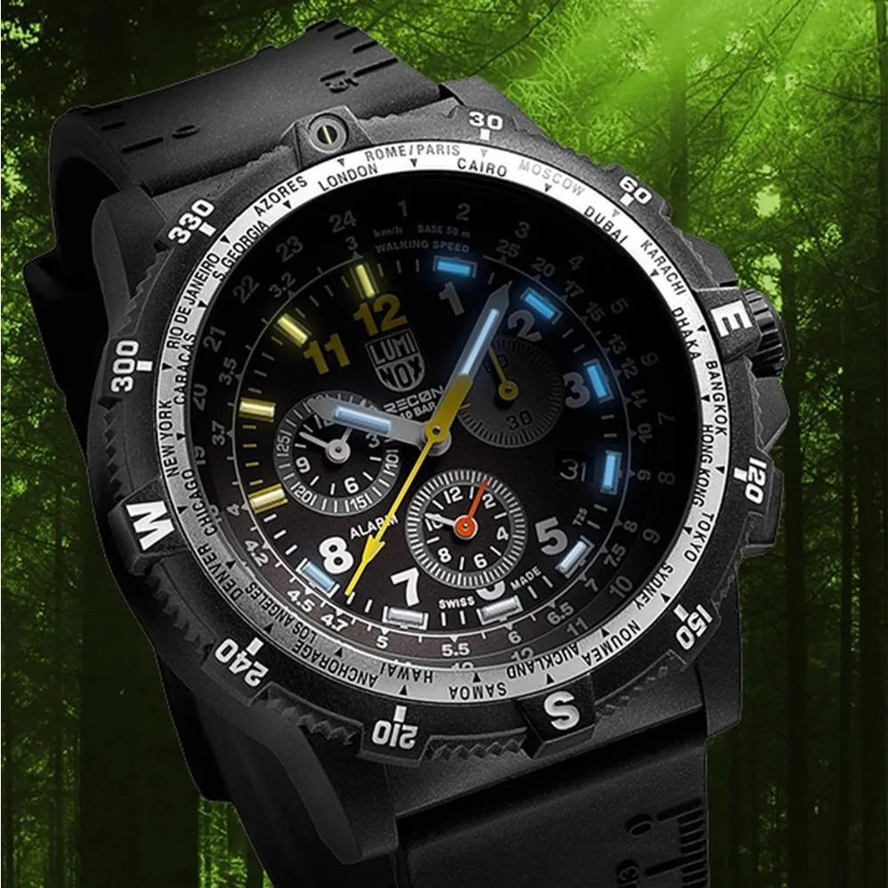 Luminox Recon Leader Chronograph 8840 Mens Black Rubber Band Black Dial Quartz Analog Watch - XL.8842.MI.SEL