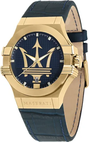 Maserati Potenza Blue Leather Men's Watch R8851108035