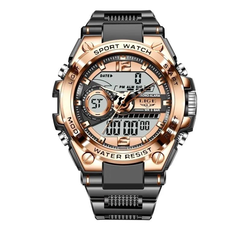 Men Sport Digital 50m Waterproof Wristwatch