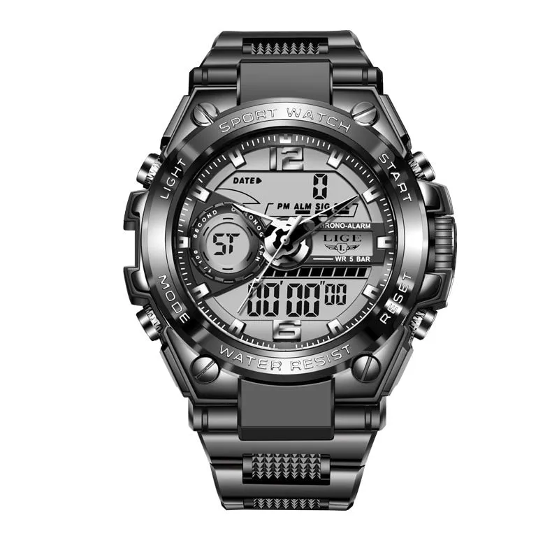 Men Sport Digital 50m Waterproof Wristwatch