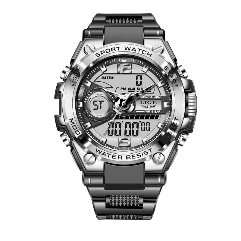 Men Sport Digital 50m Waterproof Wristwatch