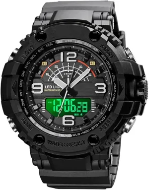 Mens Analog Digital Watch Waterproof Outdoor Sport Large Men Watch