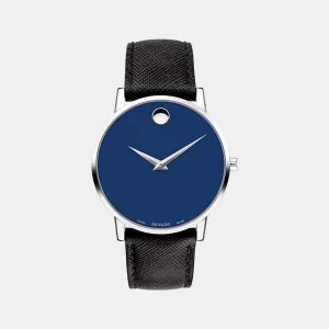 Men's Blue Analog Leather Watch 607197