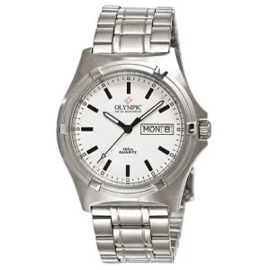 Mens Olympic Work Watch - White - Baton Hands