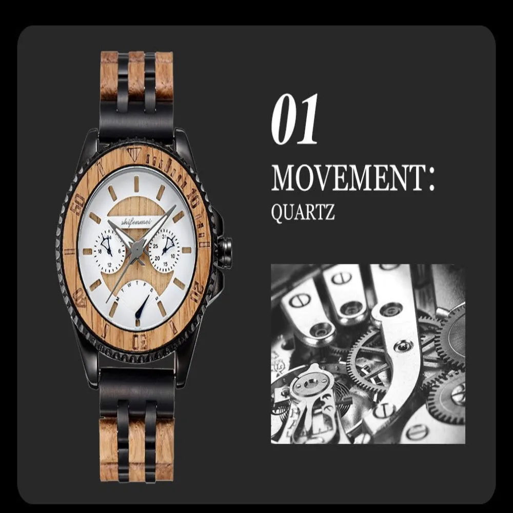 Men's Sports Mechanical Wood Watch