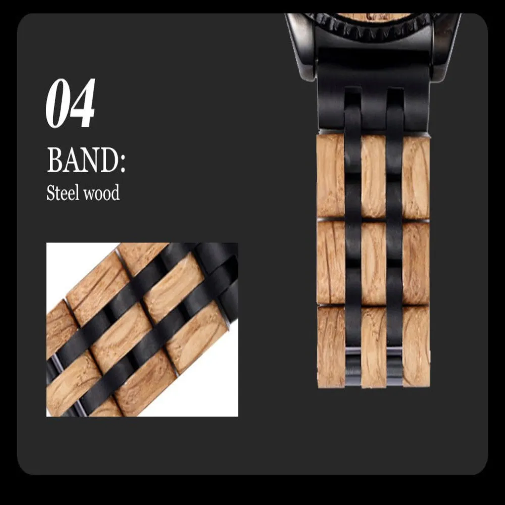 Men's Sports Mechanical Wood Watch