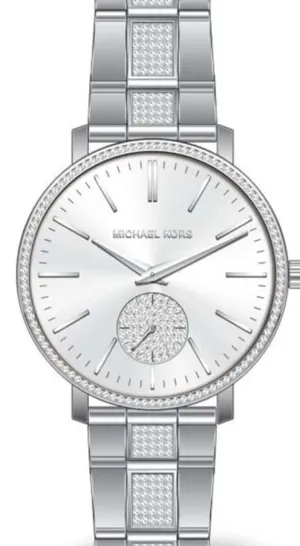 Michael Kors Jaryn Pave Silver Tone Women's Watch MK3600