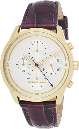 Michael Kors Slater Purple Leather Women's Watch MK2687