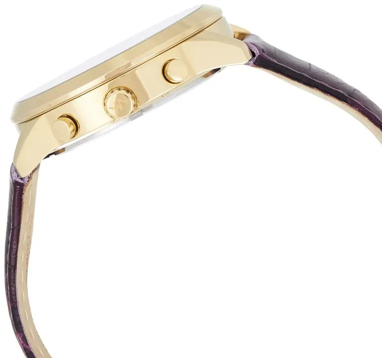 Michael Kors Slater Purple Leather Women's Watch MK2687
