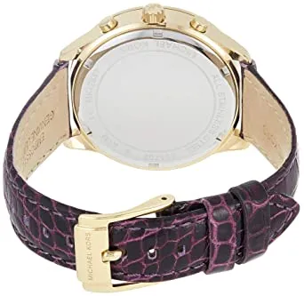 Michael Kors Slater Purple Leather Women's Watch MK2687
