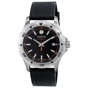 Movado Series 800 Black/Orange Dial Men's Watch 2600099