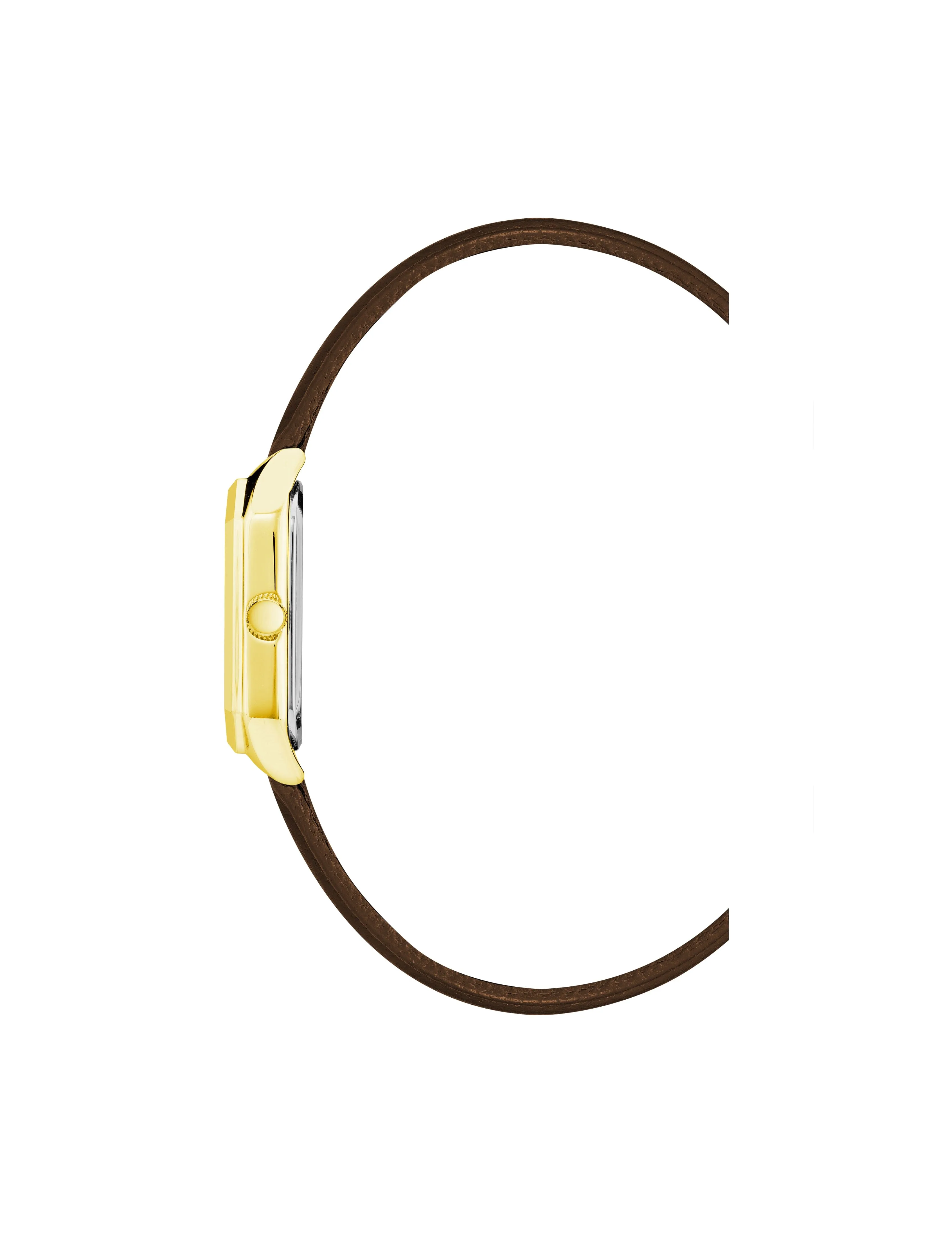 Octagonal Shaped Leather Strap Watch