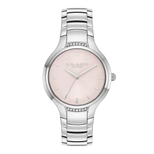 Olivia Burton 34mm Lea Light Blush & Silver Bracelet Watch