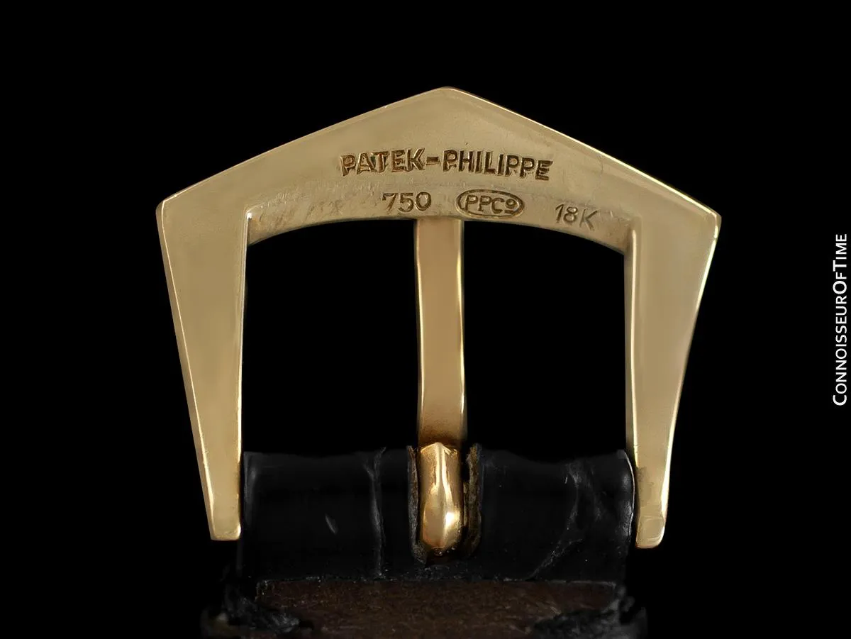 Patek Philippe Calatrava Mens Handwound Ultra Thin Watch, Ref. 3520 - 18K Gold with Hobnail Bezel