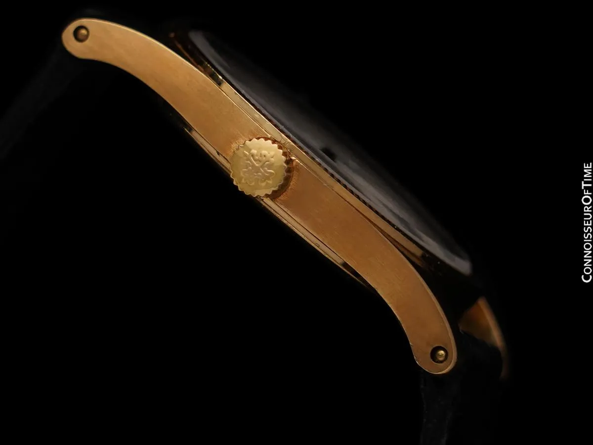 Patek Philippe Calatrava Ref. 3796D Mens 18K Gold Watch with Hobnail Bezel - Papers