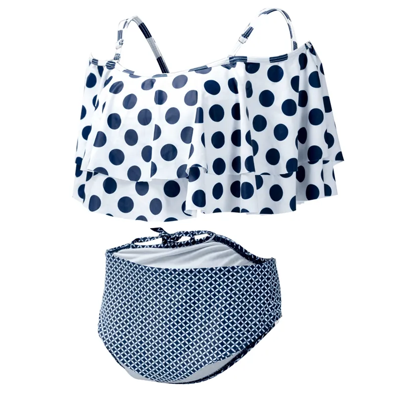 Polka Mid Rise Swimsuit  Stylish and Comfortable Two-Piece Swimwear