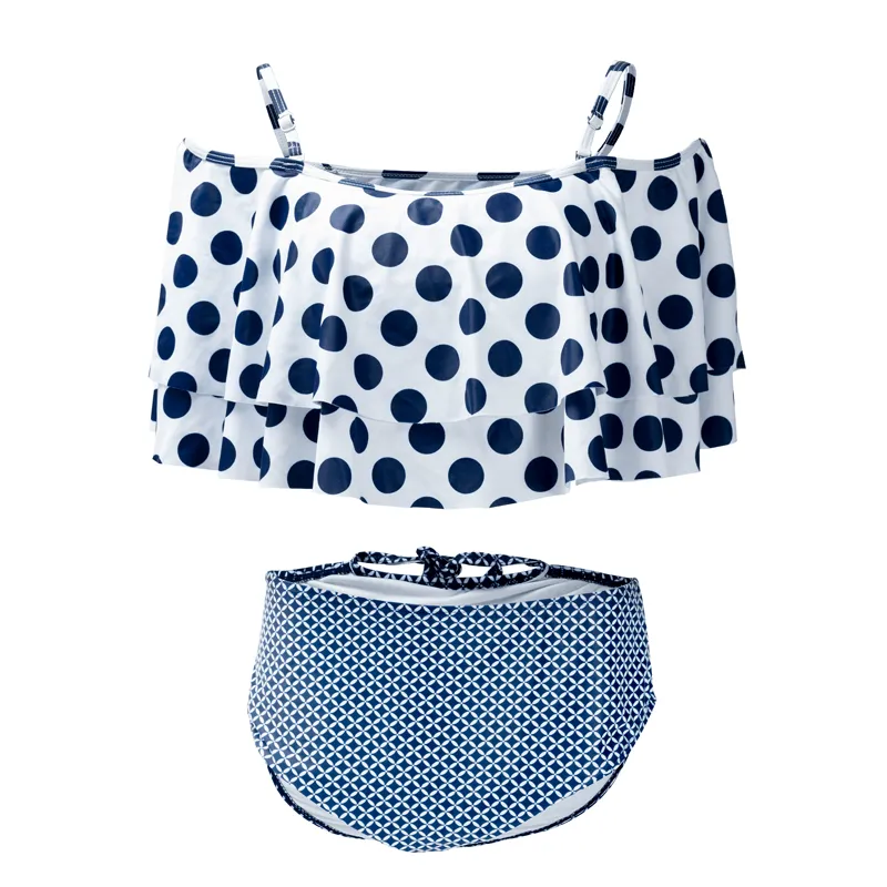 Polka Mid Rise Swimsuit  Stylish and Comfortable Two-Piece Swimwear