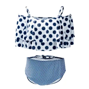 Polka Mid Rise Swimsuit  Stylish and Comfortable Two-Piece Swimwear