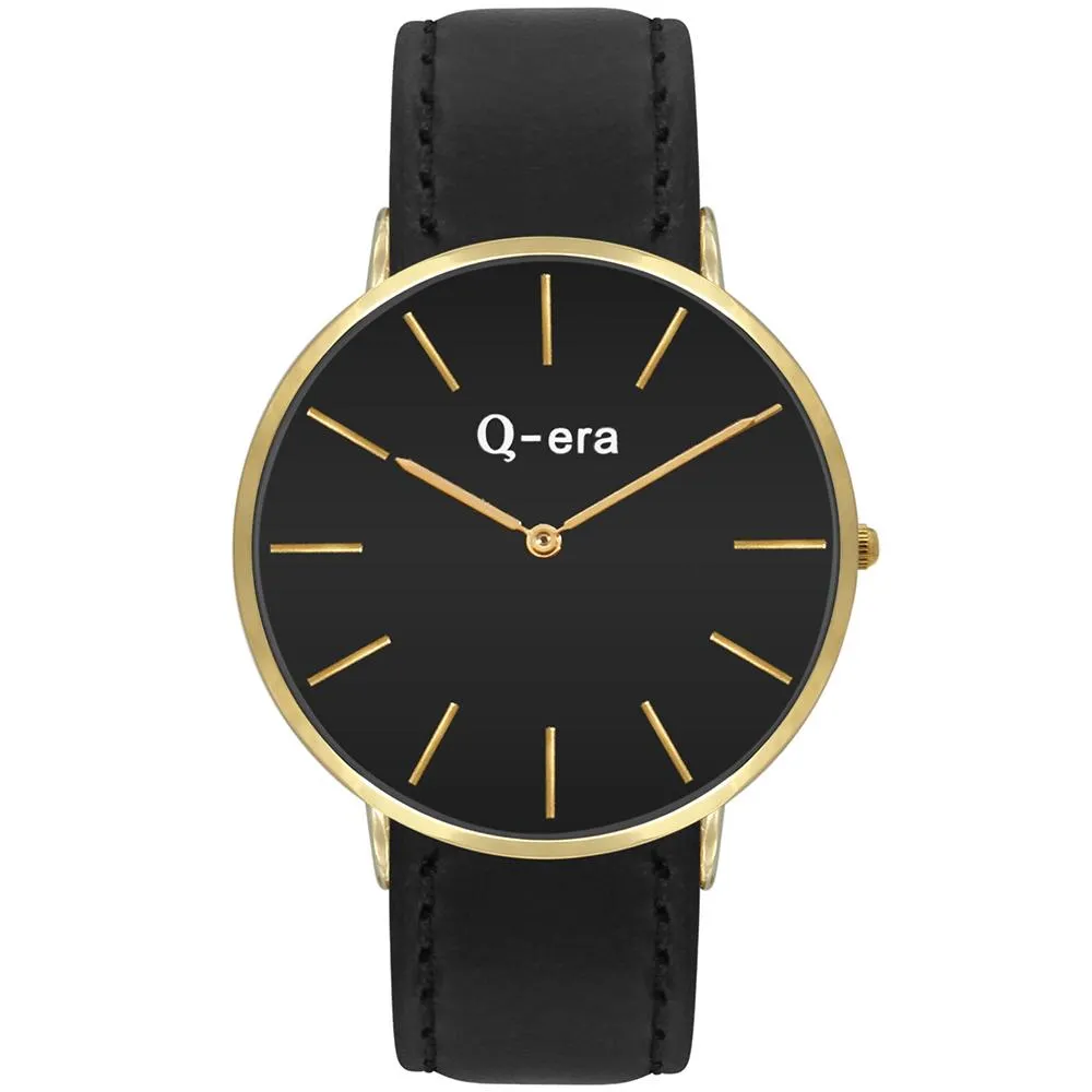 Q-Era Black Leather Men's Watch - QV2806-5