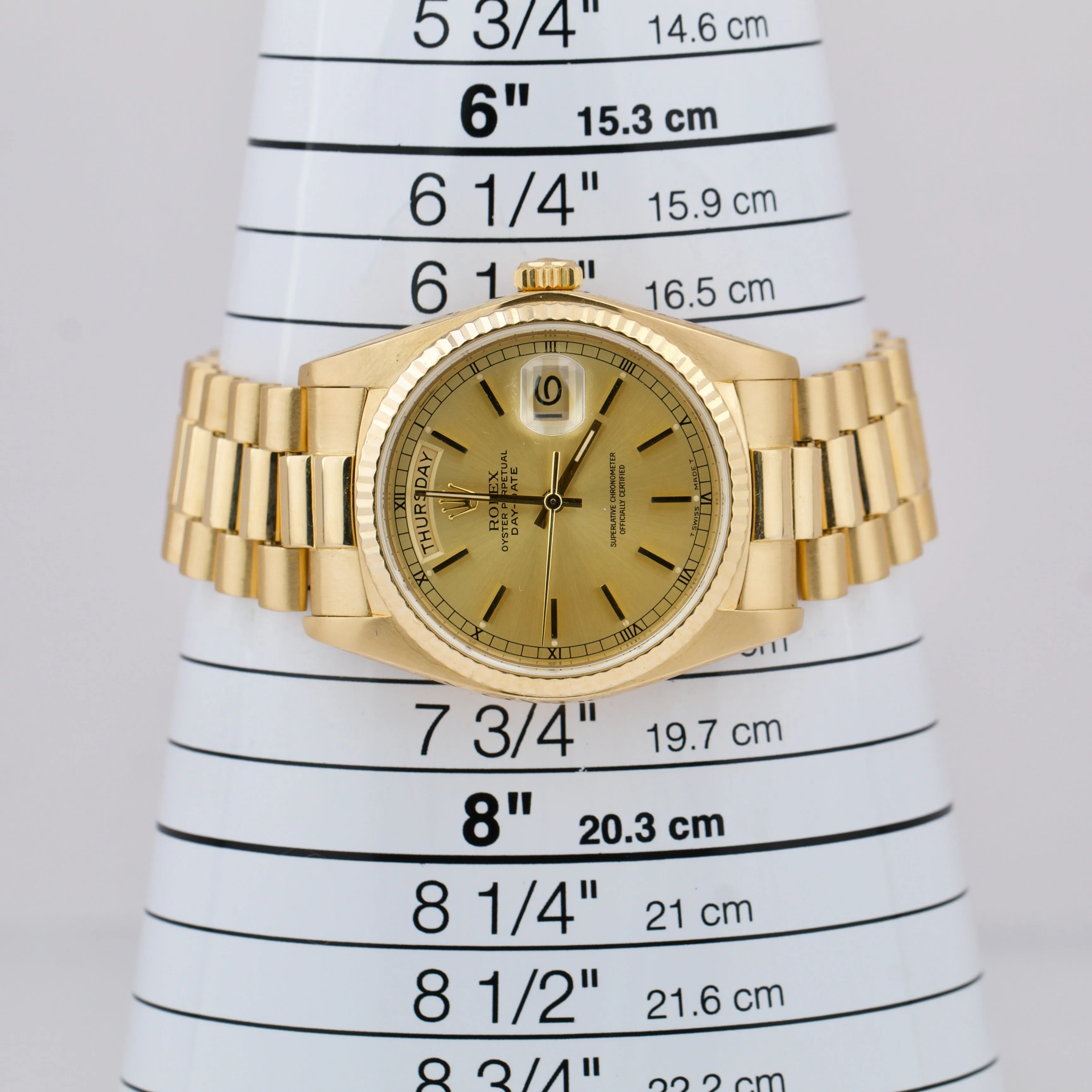 Rolex Day-Date President Champagne 36mm 18K Yellow Gold QUICKSET Watch 18038