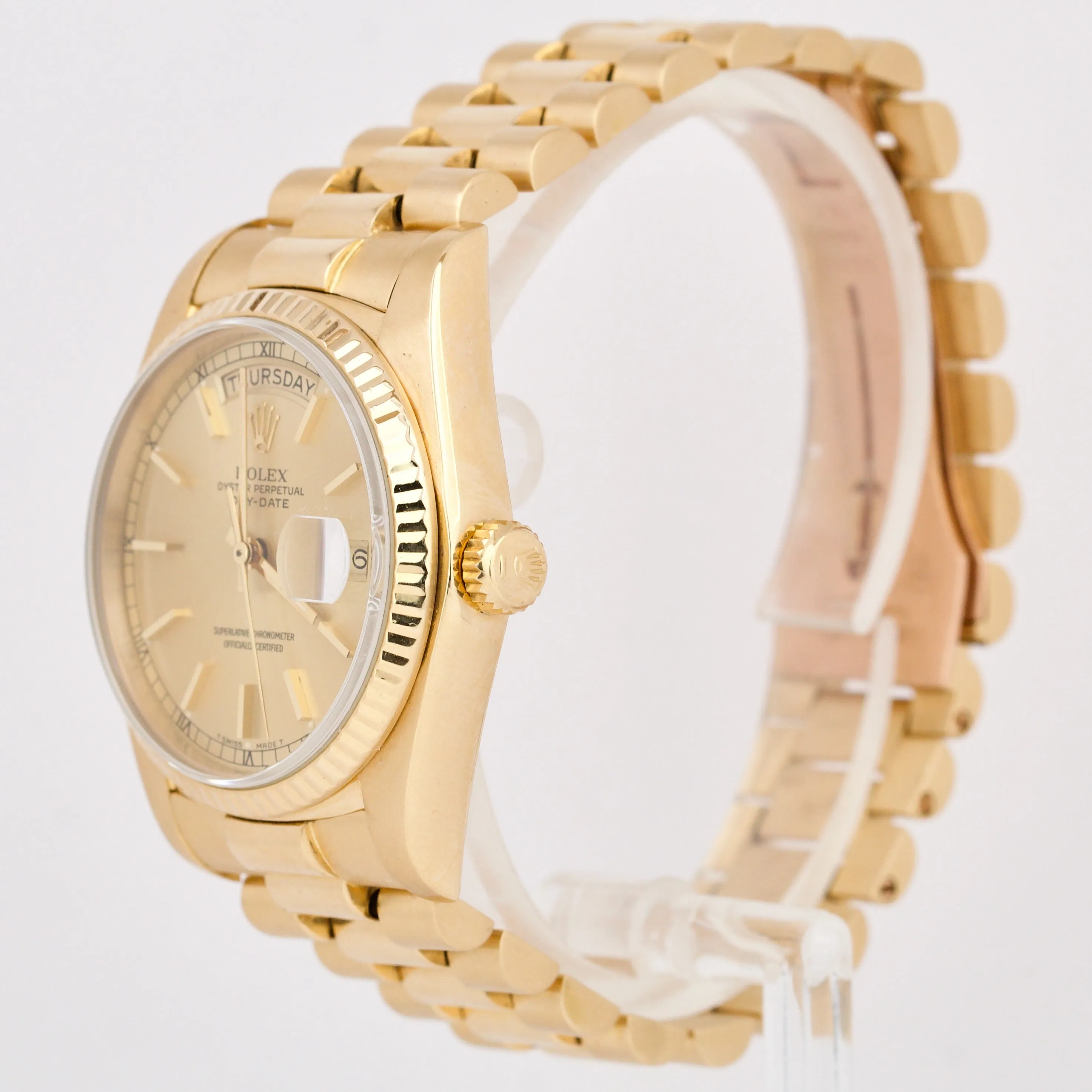 Rolex Day-Date President Champagne 36mm 18K Yellow Gold QUICKSET Watch 18038