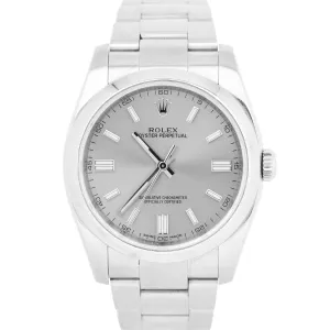 Rolex Oyster Perpetual 36mm Stainless Steel SILVER Dial Date Watch 116000