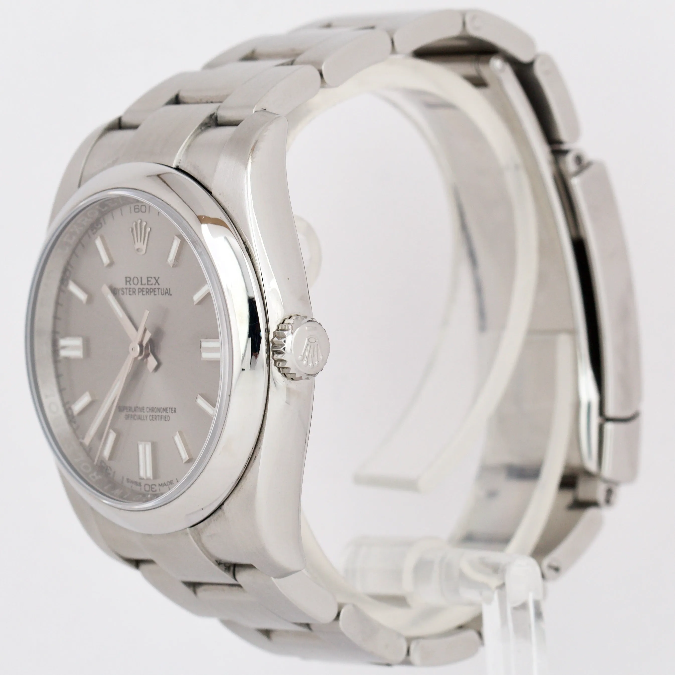 Rolex Oyster Perpetual 36mm Stainless Steel SILVER Dial Date Watch 116000